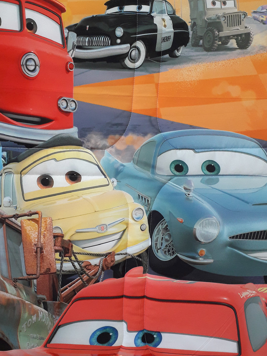 Athom Living Disney Car Kids Comforter, Single 135x220 cm with 360 GSM poly-fill, Piston Cups Dream Ride design, crafted with high-resolution digital printing for cozy and stylish kids rooms.