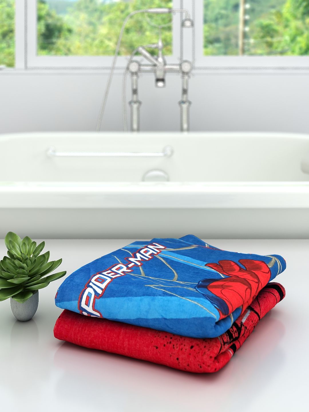 Athom Living Marvel Spider-Man I Am Amazing Kids Bath Towel set of 2, made from soft fabric with bold superhero graphics, lightweight and absorbent Kids Bath Towel ideal for children’s daily bath routine