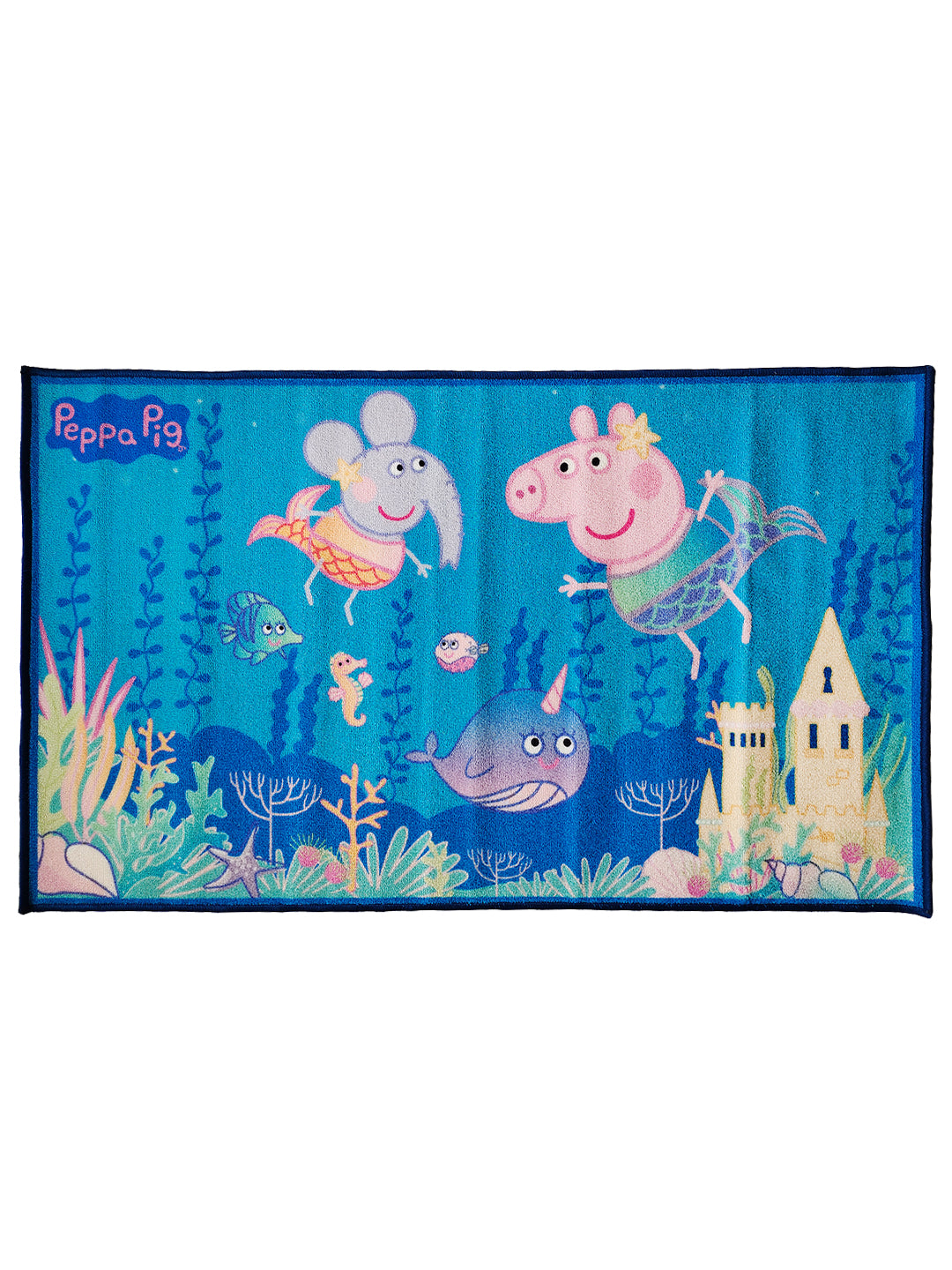 Athom Living Peppa Pig Premium Blue Kids Carpet 3ft x 5ft designed with a soft surface and playful print, ideal for enhancing children’s bedrooms. This carpet provides comfort, safety, and long-lasting use.