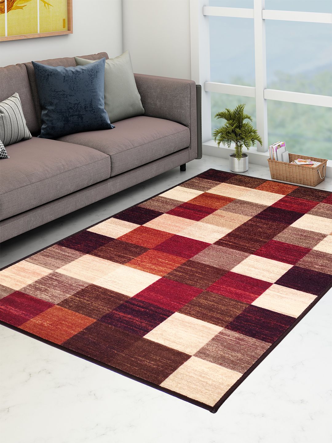 Athom Living’s CheckMat Premium Anti-Slip Printed Carpet adds comfort and charm to your floors, featuring colorful prints, durable materials, and a non-slip design for everyday use.