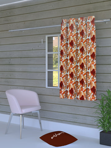 Athom Living Printed Casino Leaf Designed Curtains