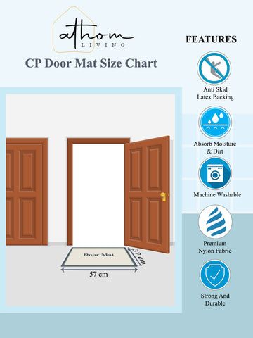 Athom Living Canvas Blue Premium Anti Slip Printed Door Mat