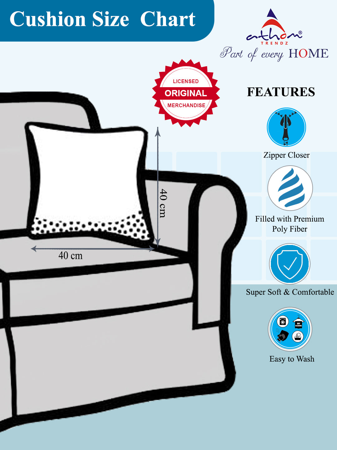 Comfortable Disney Cars Filled Cushion by Athom Living crafted with premium filling and colorful design. This Filled Cushion provides soft support and adds a cheerful Cars theme to kids’ décor and seating spaces.