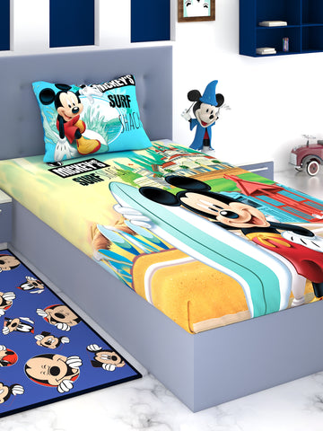 Disney Mickey's Surf Shack Mickey Mouse Cotton Single Bedsheet Set