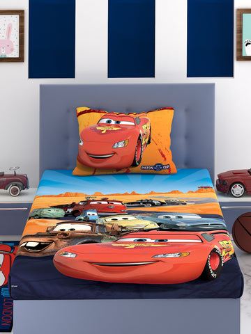 Disney Piston Cups Cars Cotton Single Bedsheet Set
