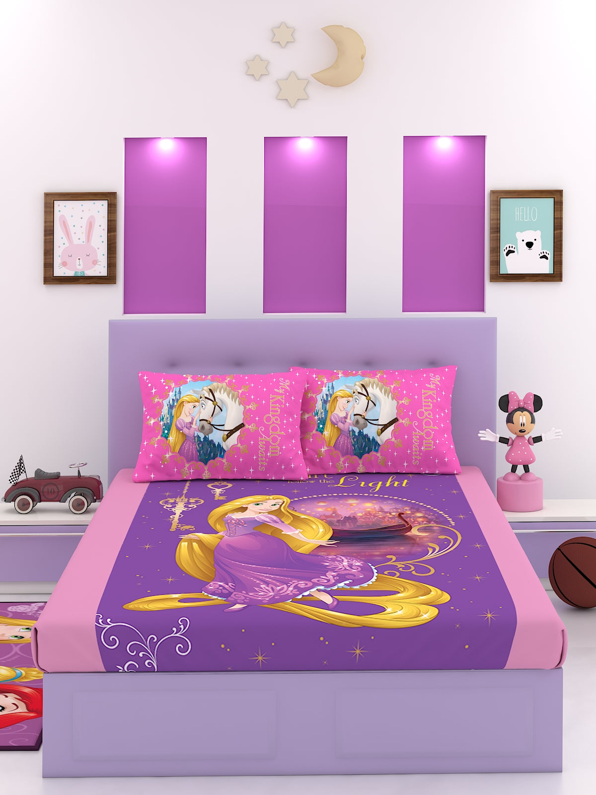 Purple Color Kids Double Bedsheet