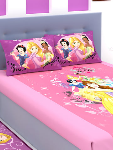 Athom Living Disney Listen To Your Heart Cotton Double Bedsheet Set- King Size