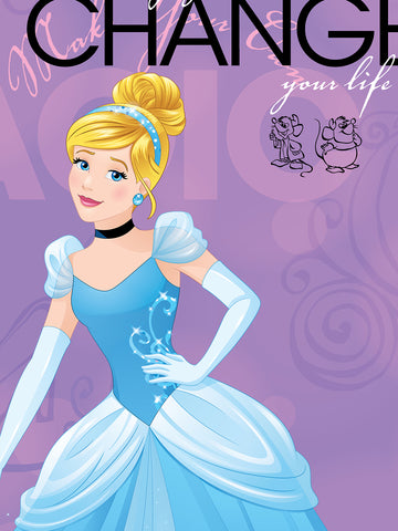 Disney Change Your Shoes Change Your Life Princess Cotton Single Bedsheet Set
