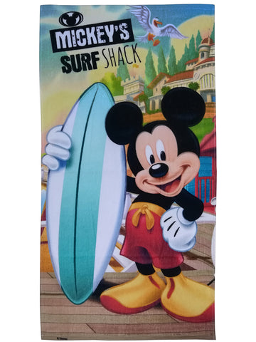 Athom Living Disney Mickey Mouse Surf & Blue Cars Kids Cotton Bath Towel 60x120 Cms (Pack Of 2)
