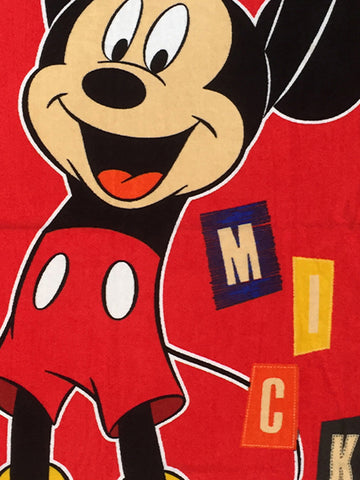 Athom Living Disney Mickey Mouse Surf & Red Mickey Mouse Kids Cotton Bath Towel 60x120 Cms (Pack Of 2)