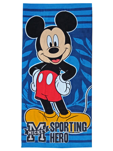 Athom Living Disney Mickey Mouse Surf & Blue Mickey Mouse Kids Cotton Bath Towel 60x120 Cms (Pack Of 2)