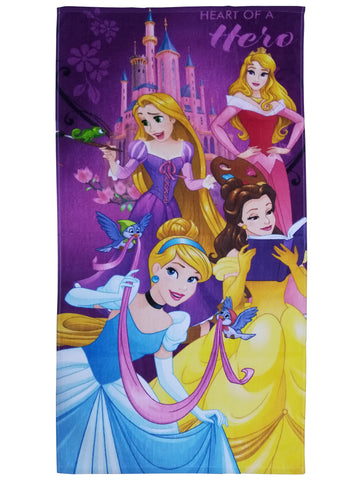 Athom Living Disney Princess & Elegant Ice Frozen Elsa Kids Cotton Bath Towel 60x120 Cms (Pack Of 2)