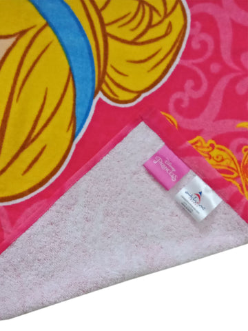 Athom Living Disney Adventure Begins With Friends Princess Kids Cotton Bath Towel 60x120 Cms (Pack Of 2)