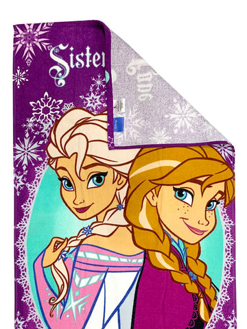 Athom Living Disney Frozen Sisterly Love & Princess  Kids Cotton Bath Towel 60x120 Cms (Pack Of 2)