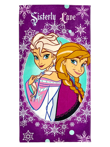 Athom Living Disney Frozen Sisterly Love & Northern Lights AGlow  Kids Cotton Bath Towel 60x120 Cms (Pack Of 2)