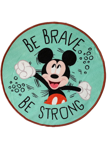 Athom Living Disney Mickey Mouse Be Brave Be Strong Kids Round Carpet Green 90 Diameter