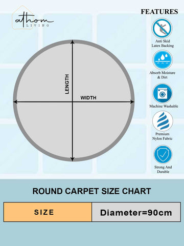Athom Living Disney Mickey Mouse Be Brave Be Strong Kids Round Carpet Green 90 Diameter
