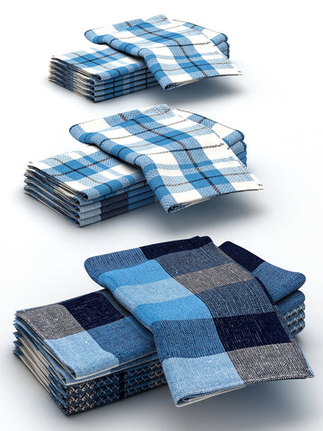 Athom Living Big Checks Cotton Multipurpose Kitchen Towel/Cleaning Cloth 30x55 cm