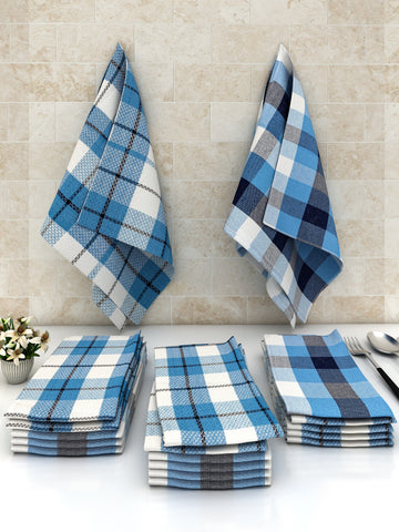 Athom Living Big Checks Cotton Multipurpose Kitchen Towel/Cleaning Cloth 30x55 cm