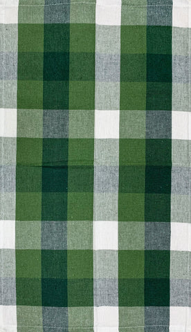 Athom Living Green Big Checks Cotton Multipurpose Kitchen Towel/Cleaning Cloth 30x55 cm