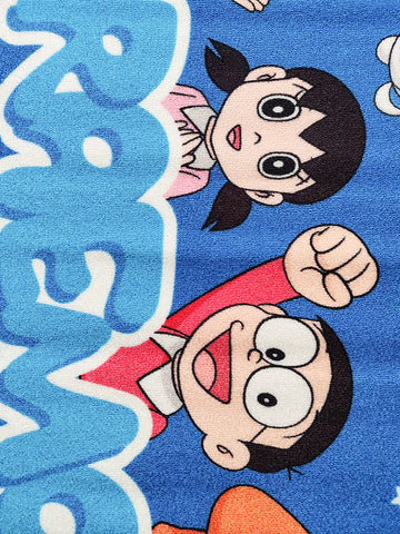 Doraemon group Blue Kids Printed Carpet 3ft x 5ft