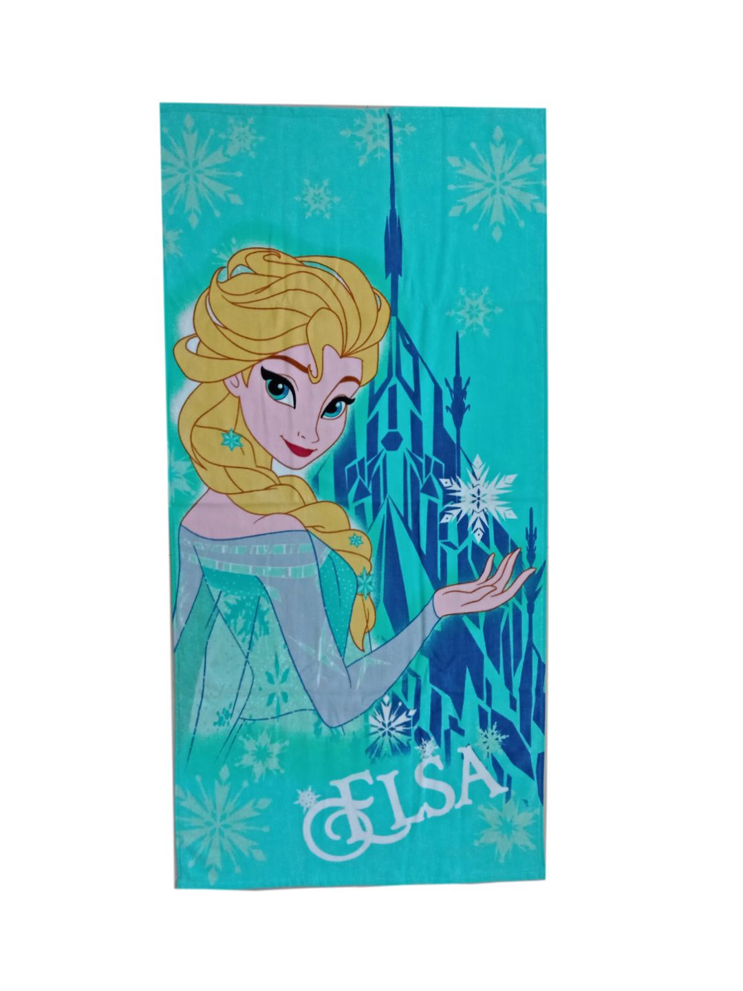 Disney Frozen Elsa design kids bath towel, crafted in 100% cotton, 350 GSM. Soft, absorbent, and perfect size 60x120 cm for your child’s bath time.