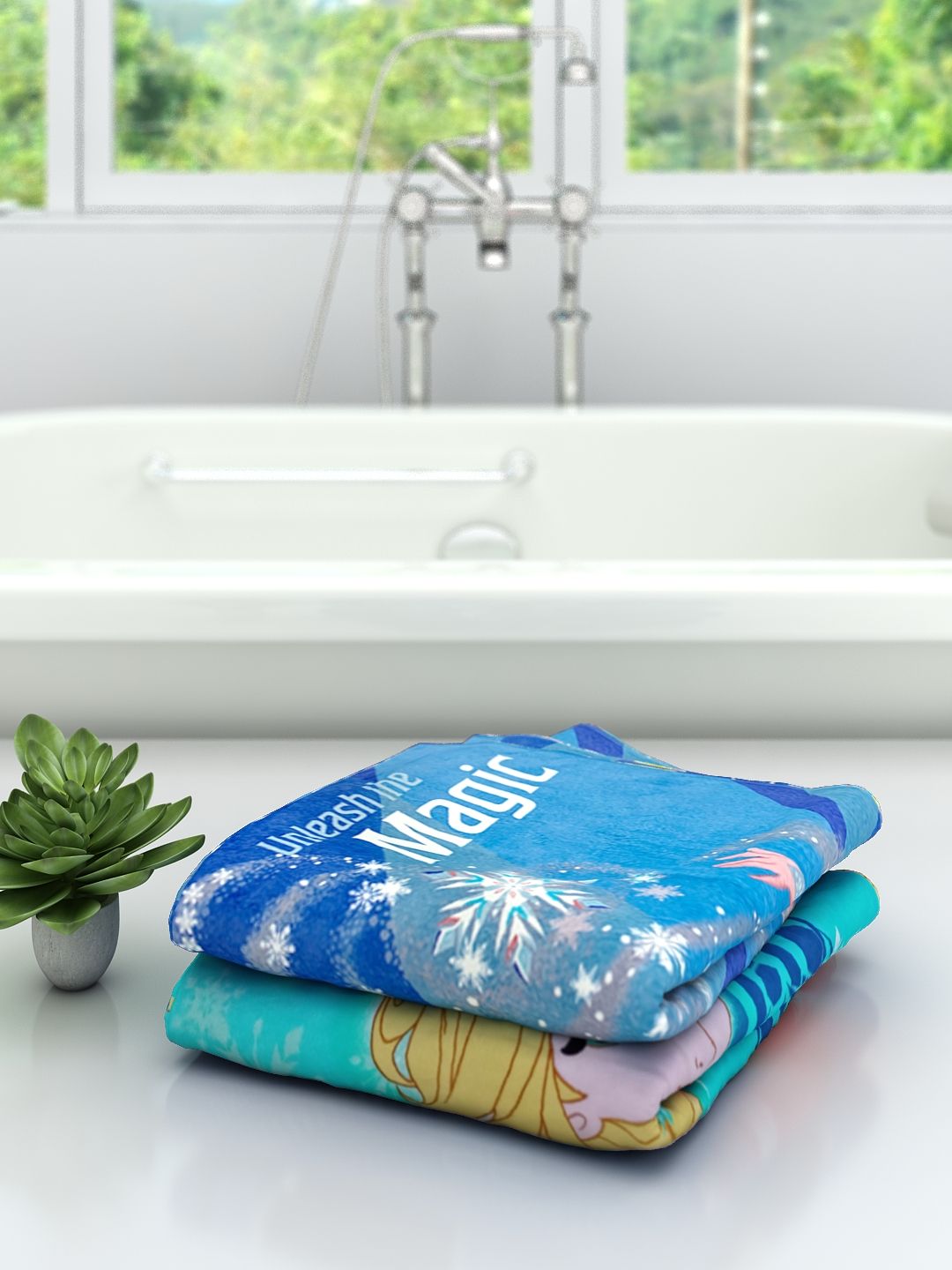Disney Frozen Unleash the Magic Elsa Kids Bath Towel Pack of 2 by Athom Living, crafted with soft, quick-dry fabric and bright colors, making bath time fun and cozy. Ideal Bath Towel choice for young Frozen fans.