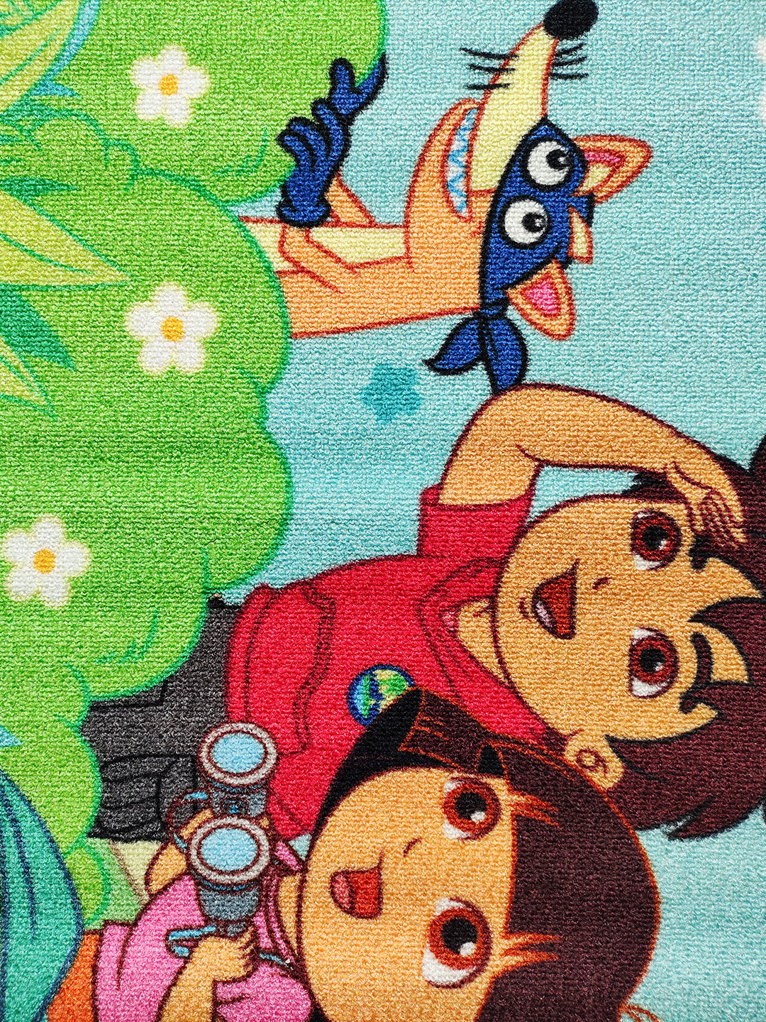 Dora Explore With Us Kids Printed Runner Carpet 2ft x 4.5ft by Athom Living crafted from high-quality, soft materials. Perfect for kids’ rooms, adding fun and safety as a stylish runner carpet.