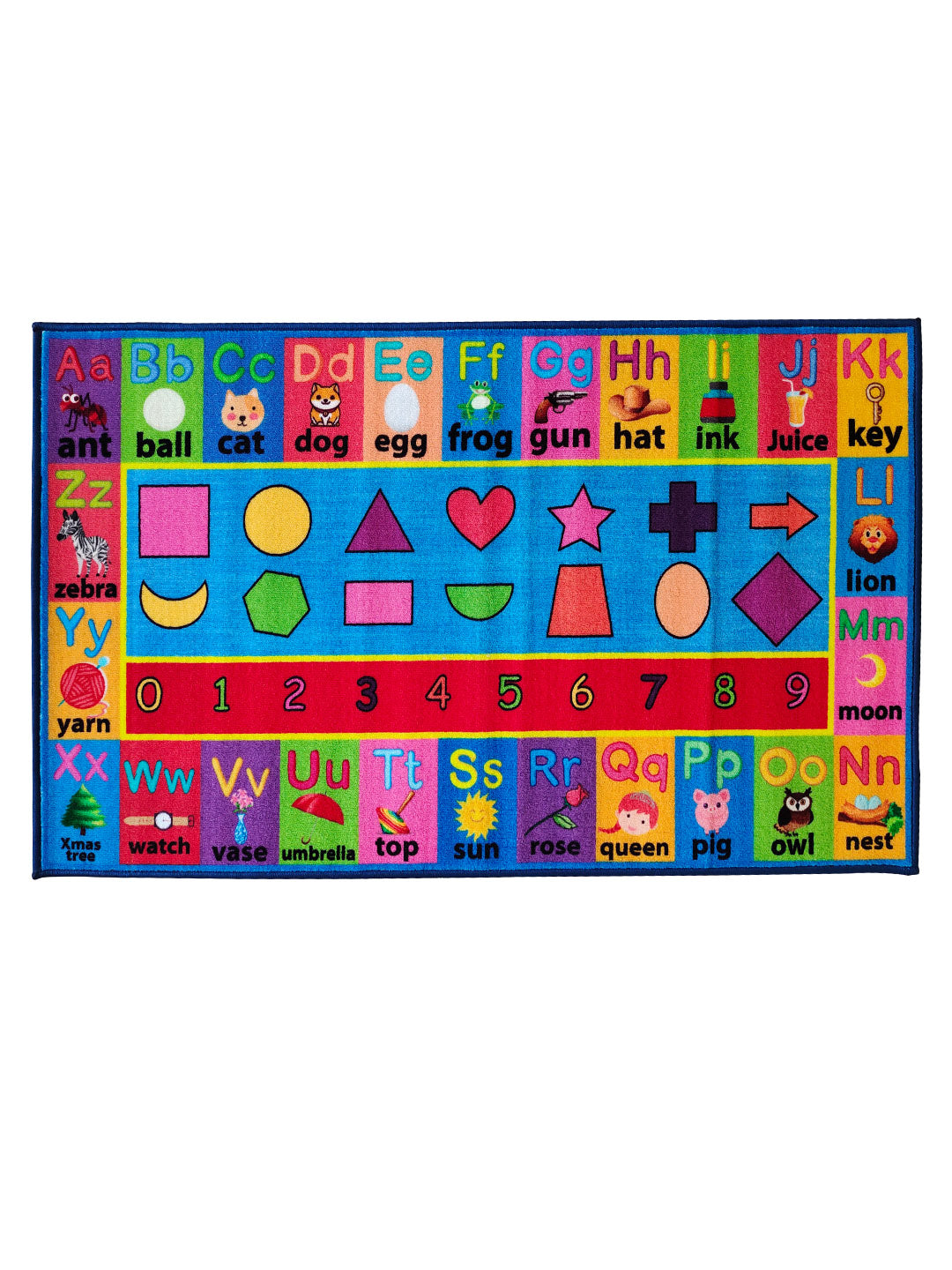 Educational and safe Kids Alphabetic Printed Anti Slip Carpet by Athom Living. Perfect for playrooms or bedrooms, this anti-skid runner carpet keeps kids active and learning.