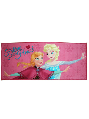 Disney Frozen Follow Your Heart Pink Runner Carpet 2ft x 4.5ft