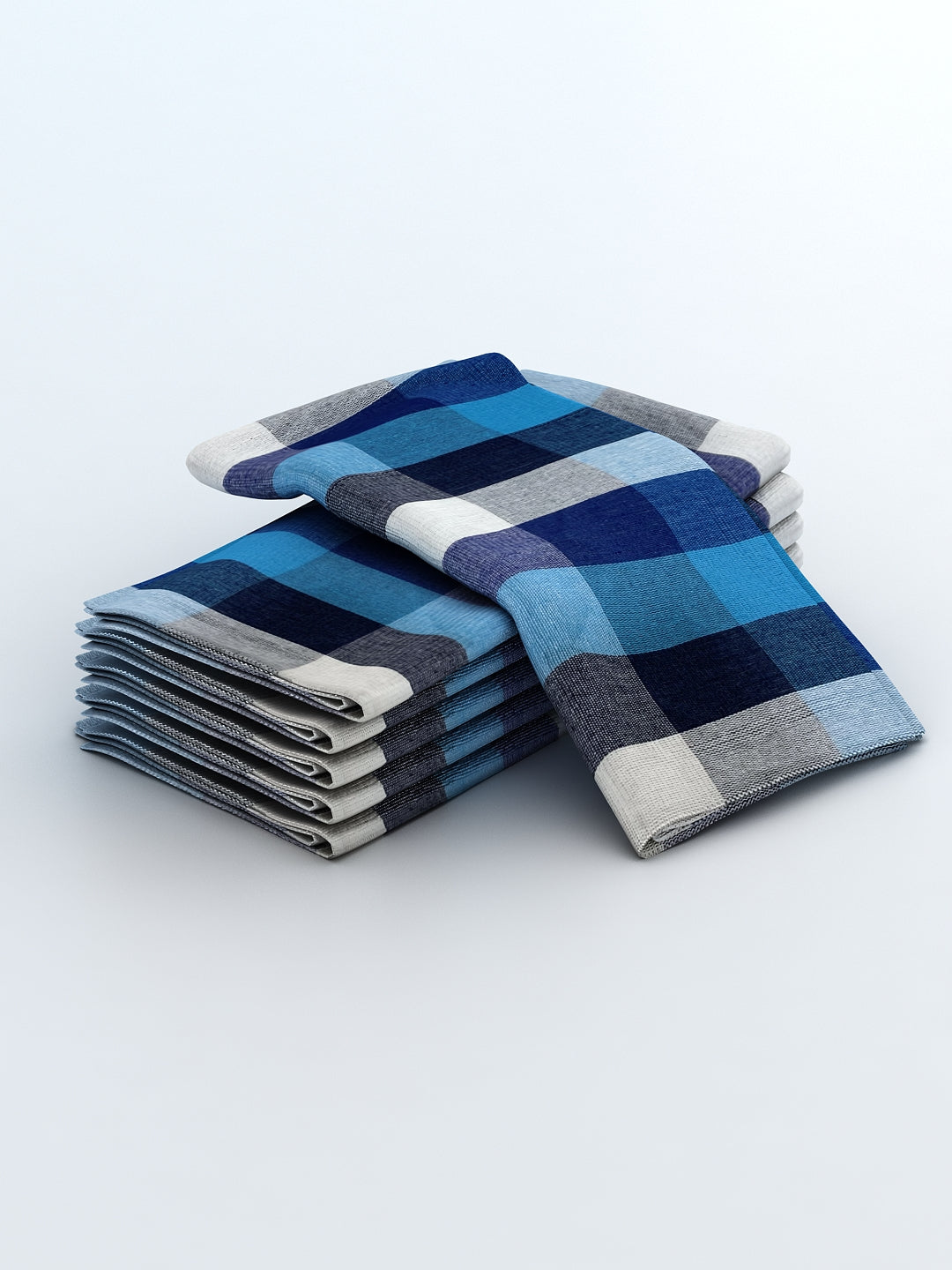 High-quality Big Checks Cotton Multipurpose Kitchen Napkin by Athom Living shown neatly folded, offering durable absorbency and style with kitchen napkins with pack of 6&12 ideal for every modern kitchen.