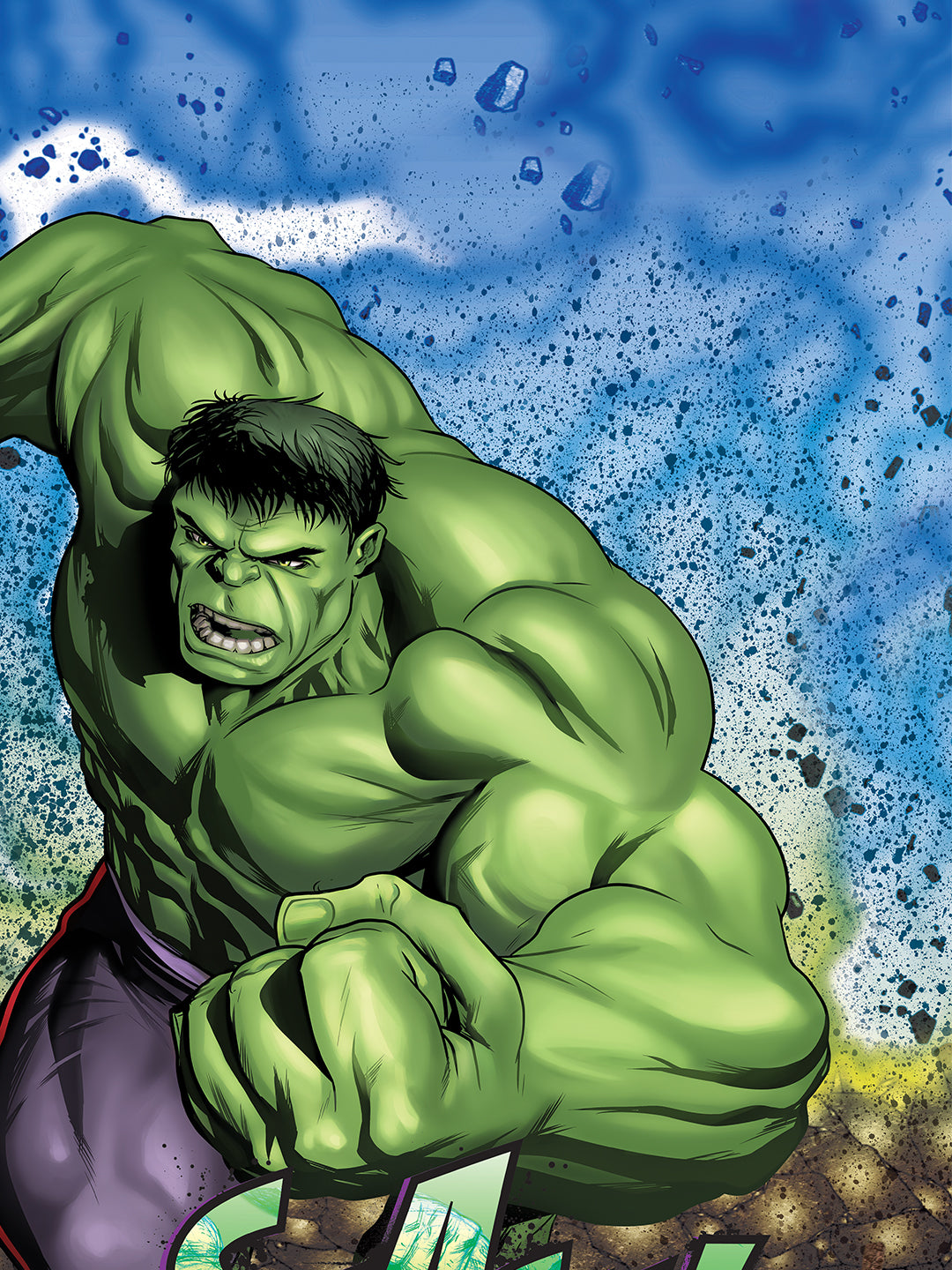 High-quality Marvel Avengers Hulk Smash cotton kids double bedsheet with 2 pillow cover showcasing dynamic character artwork, soft material, and durable stitching for a cozy superhero sleep setup.