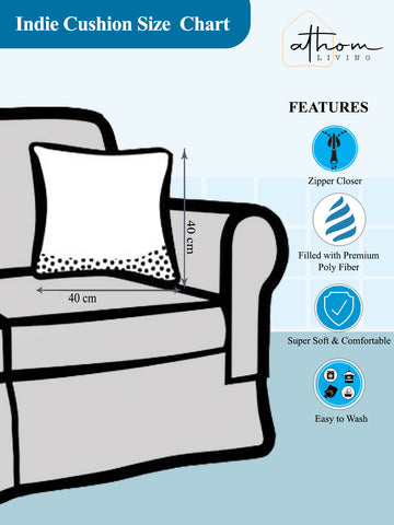 Athom Living Indie Sajan Radio Printed Filled Cushion 40x40cm / 16x16