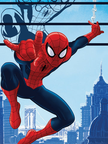 Marvel Spiderman Blue Cotton Single Bedsheet Set
