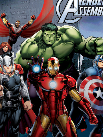 Marvel Avengers Assemble Blue Cotton Single Bedsheet Set