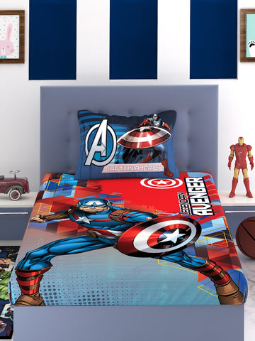 Marvel Legendary Captain America Cotton Single Bedsheet Set