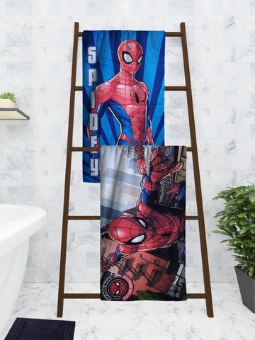 Athom Living Marvel Blue & Red Spiderman Bath Towel 60x120 cm Pack of 2