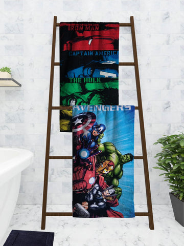 Athom Living Marvel Captain America/The Hulk/Avengers Kids Bath Towel 60x120 cm Pack of 2