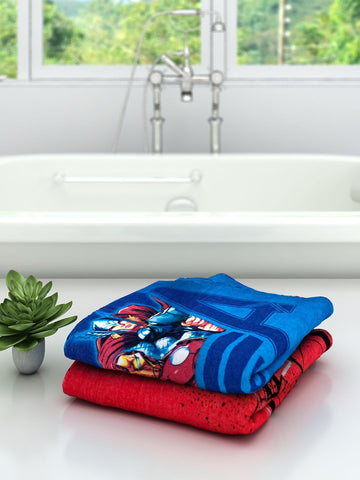 Athom Living Marvel I Am Amazing Spiderman & Avengers  Kids Bath Towel 60x120 cm Pack of 2