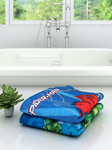 Athom Living Marvel The Hulk & Spiderman Kids Bath Towel 60x120 cm Pack of Two