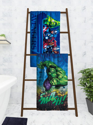 Athom Living Marvel The Hulk & Avengers Kids Bath Towel 60x120 cm Pack of 2