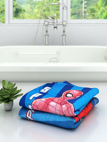 Athom Living Marvel Blue Spiderman Kids Bath Towel 60x120 cm Pack of 2