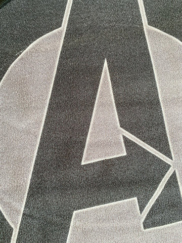 Athom Living Marvel Avengers Kids Round Carpet Black 90 Diameter