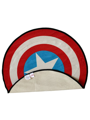 Athom Living Marvel Avengers Captain America Shield Kids Round Carpet Black 90 Diameter