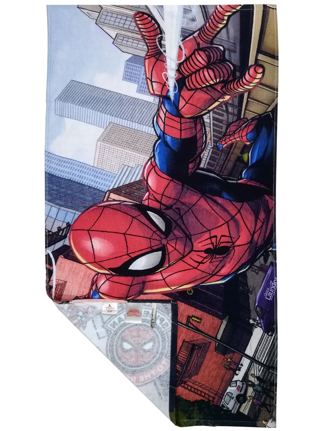 Marvel Spiderman Web-Slinging Fun Kids Bath Towel Combo-Pack of 2 from Athom Living, designed with eye-catching prints and plush texture, ensuring a gentle, breathable, and reliable Kids Cotton Bath Towel for children.