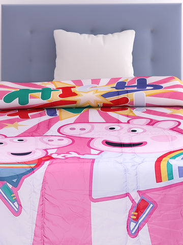 Athom Living Peppa Pig High Five Kids Comforter 380 GSM 135x220 cm