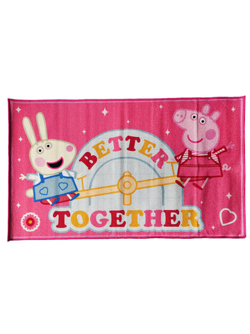 Peppa Pig Better Together Pink Kids Carpet 3ft x 5ft