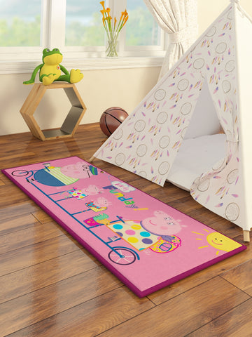 Peppa Pig Athom trendz Funday Pink Printed Runner Carpet 2 x 4.5ft