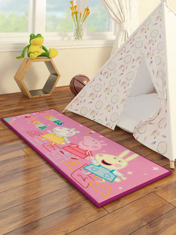 Peppa Pig Athom trendz Friends Forever Pink Printed Runner Carpet 2 x 4.5ft