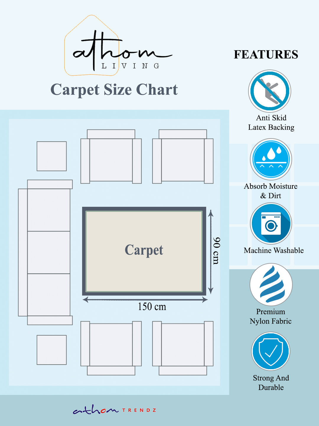 P is for Peppa, Peppa Pig Premium Blue Kids Carpet 3ft x 5ft by Athom Living crafted with vibrant colors and soft texture. This carpet makes children’s rooms more exciting, safe, and visually appealing.